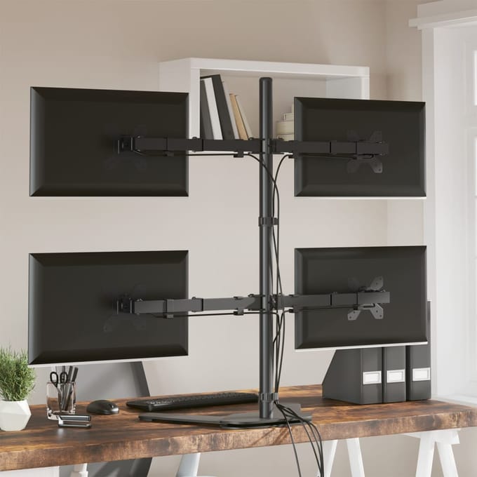 vidaXL - Monitorbeugel - VESA - 75/100 - mm - zwart - staal