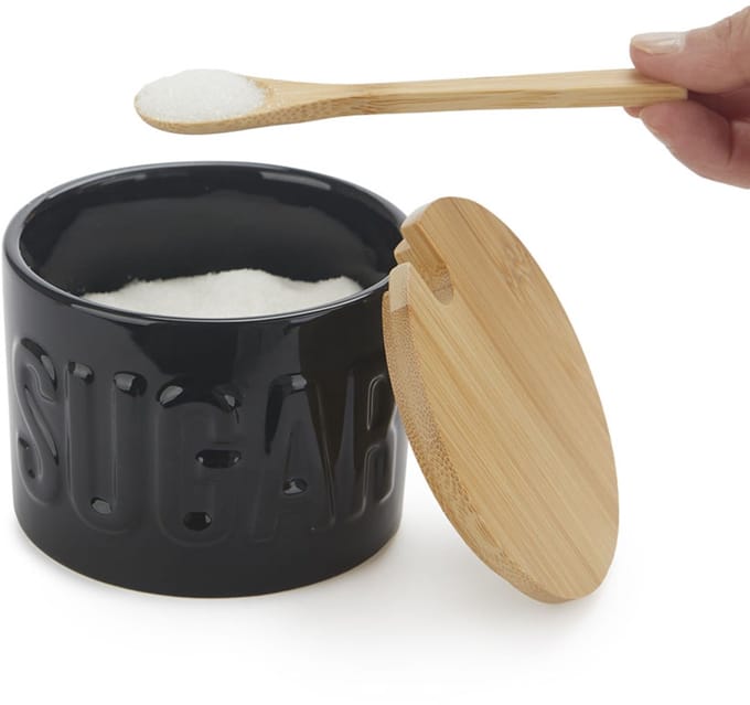 Balvi Suikerpot Suiker Keramiek/Bamboe - Zwart