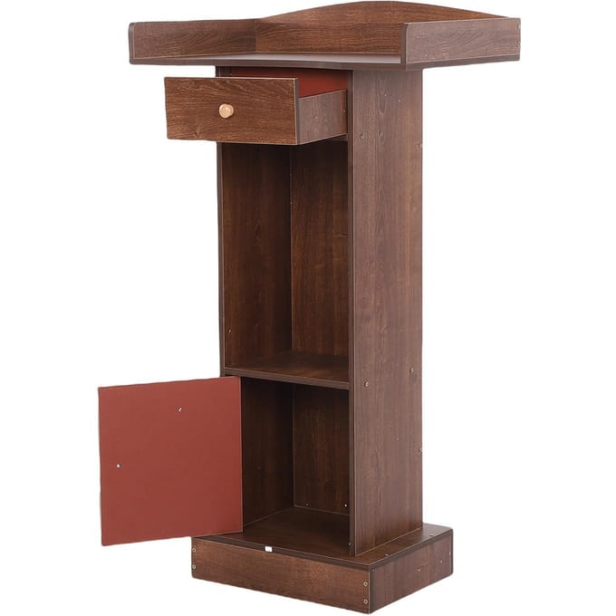 Podium Hout Modern Minimalisme Grote Tafelblad Spreekstoel voor Presentatie Lezing Klaslokaal black
