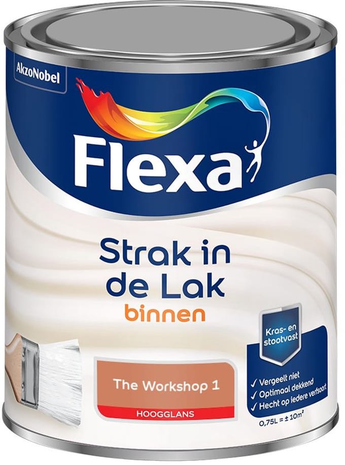 Flexa - Strak In De Lak Binnenlak Hoogglans - The Workshop 1 - Mengverf - 750 Ml
