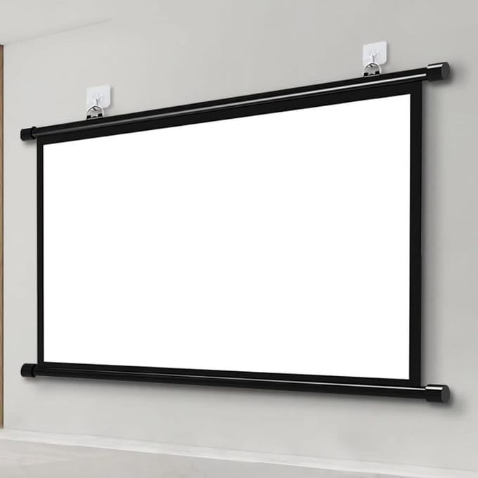 Projectiescherm Handmatig - Beamer Scherm - Films Kijken - Wit Glasvezel - 60 Inch - Wit