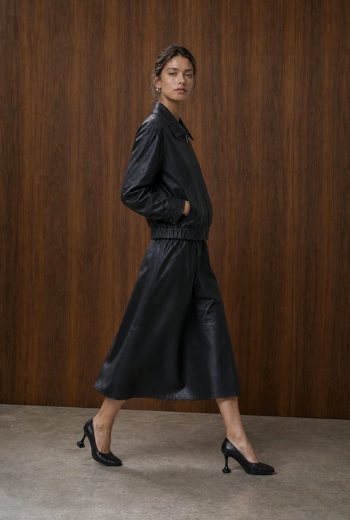 Elle eco leather skirt | Black - Black / S