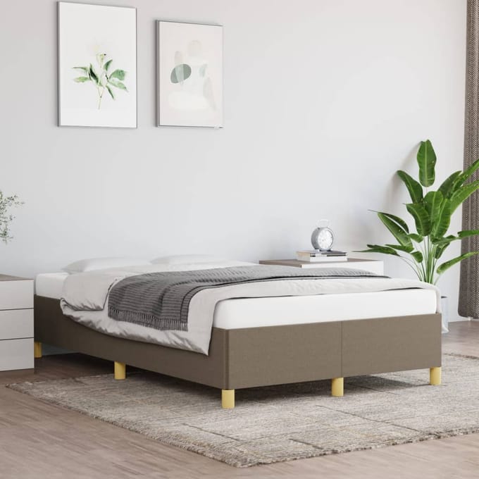 vidaXL - Bedframe - zonder - matras - 120x200 - cm - stof - taupe