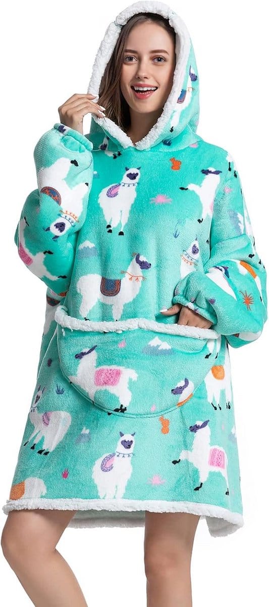 Oversized Dekentrui met Capuchon – Warme, Fleece Draagbare Deken voor Dames en Heren