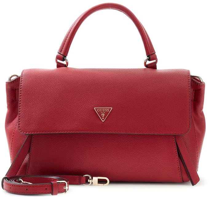 GUESS schoudertas handtas Devon Top Handle Flap Dark Cherry donkerrood