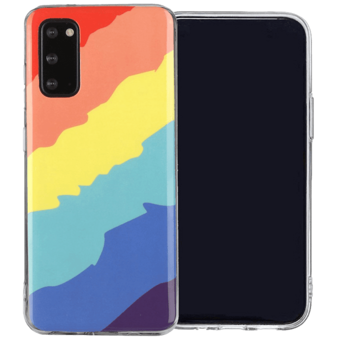 Mocaa Samsung Galaxy S20 FE Beschermhoesje Regenboog Design  Meerkleurig