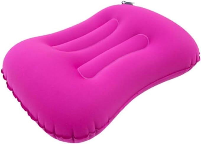 Opblaasbaar Kussen - Reiskussen Neksteun - Comfortabel Reizen - Ergonomisch Ontwerp - 33x45x14cm - Roze