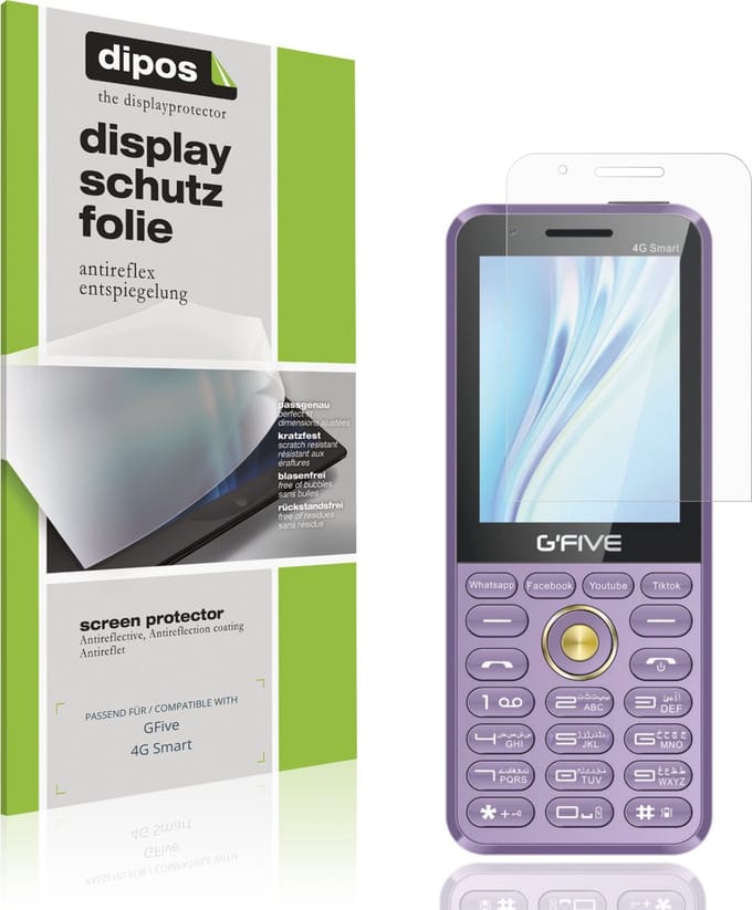 dipos – 4x Matte Beschermfolie geschikt voor GFive 4G Smart | Krasbestendige & antireflecterende Screenprotector Ultra-Thin