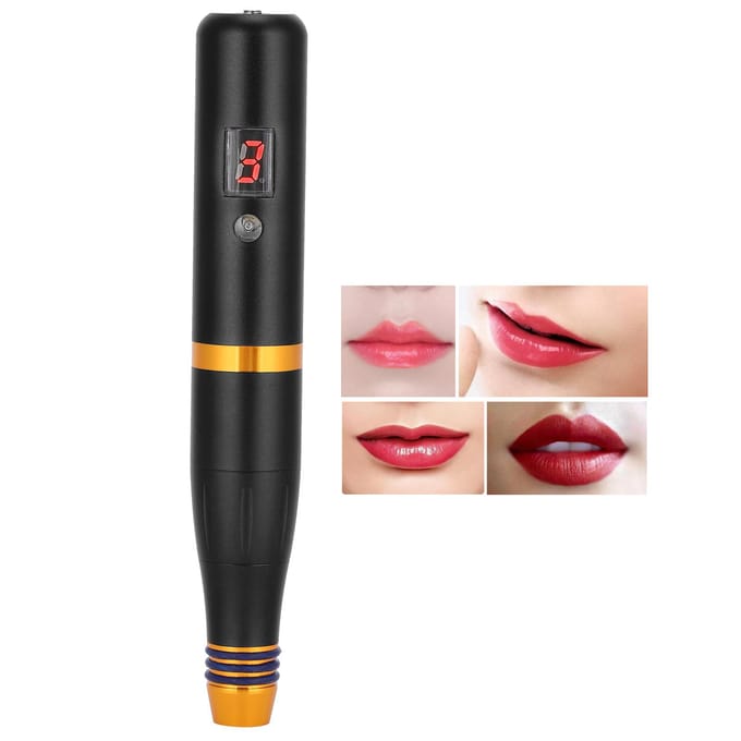 Wenkbrauw Tattoo Machine Semi-Permanent 3 Versnellingen Lip Eyeliner Microblading Pen EU Plug black