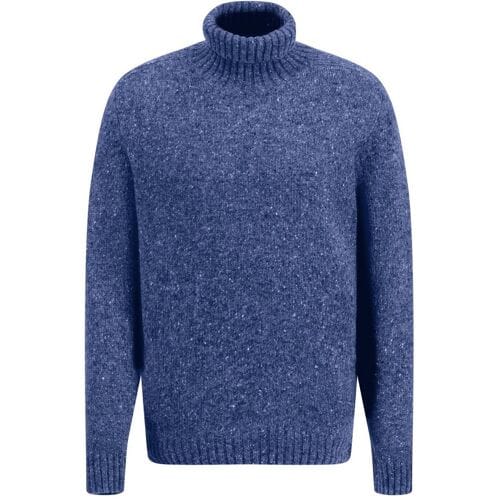 Fynch-Hatton Trui Donegal Knit Rollneck Merino Wool Blend Wave / male