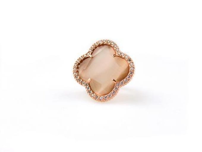 model Fiori gezet ring in zilver roze verguld bruin
