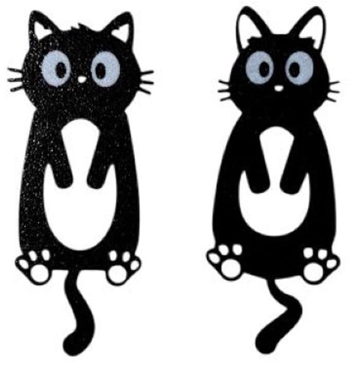Boekenlegger - bladwijzer - bookmark - Nieuwsgierige kat set 2 stuks