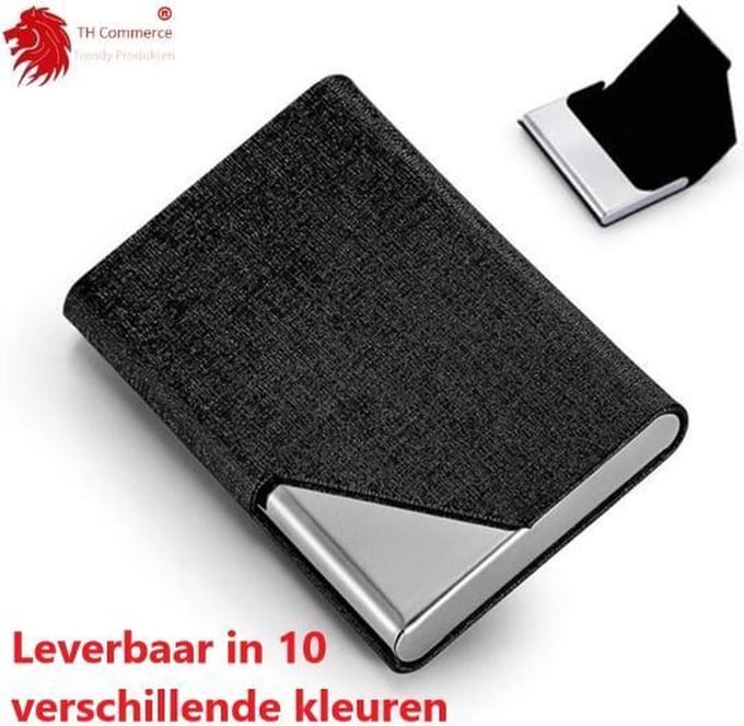 Visitekaarthouder - Zwart - Aluminium