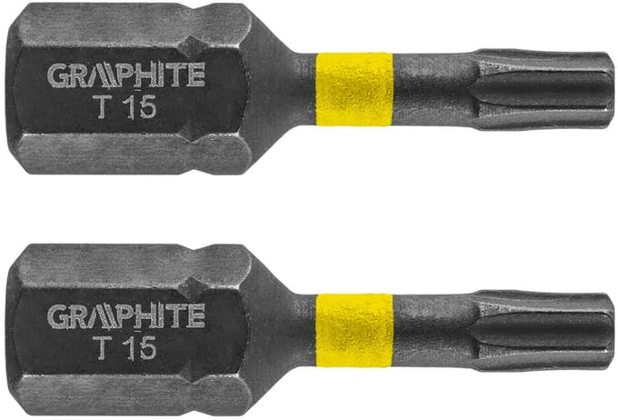 GRAPHITE - Impact Bit - TX15 - 25mm - 2st
