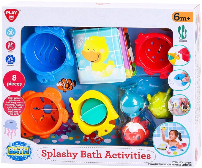 Play badspeelgoed Splashy set - kleurrijk badspeelgoed 8-delig.