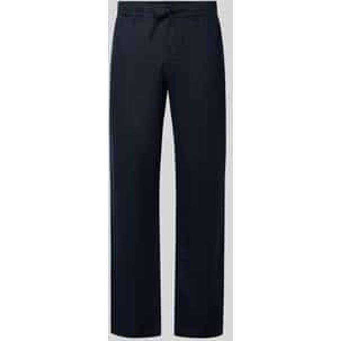 regular fit linnen broek met elastische band