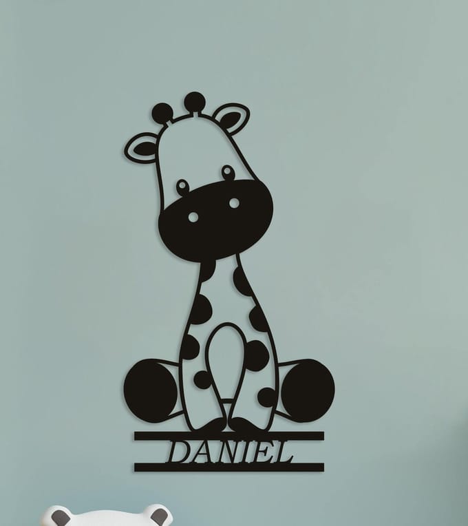 Wanddecoratie kinderen | Giraffe - M (22x40cm)