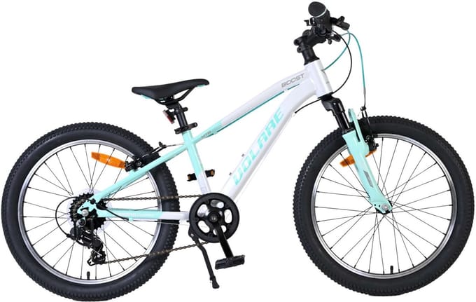 Volare Boost Kinderfiets - 20 inch - Wit/Mintgroen - 7 Speed