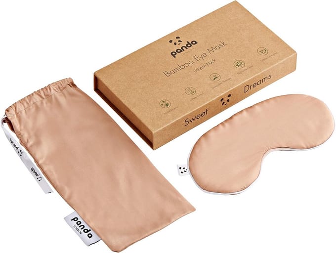 Oogmasker - Slaapmasker - Ontspannen slapen - 100% bamboe - 6 x 18 x 2 cm - Roze