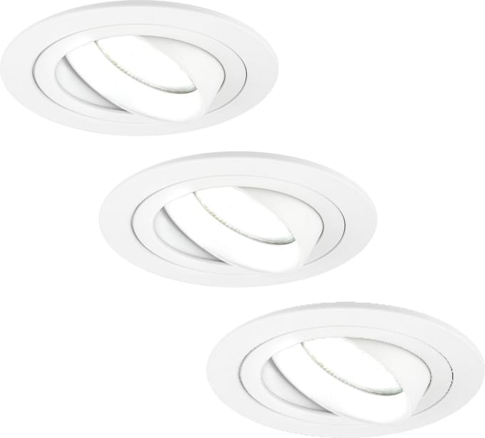 Ledvion - 3X LED Inbouwspot Tokyo - Wit - Dimbaar - 3W - 6500K - Ø92 mm