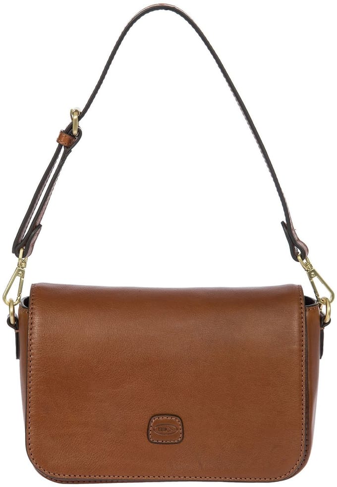 BRIC'S Leren schoudertas Volterra Messenger Bag Tobacco bruine