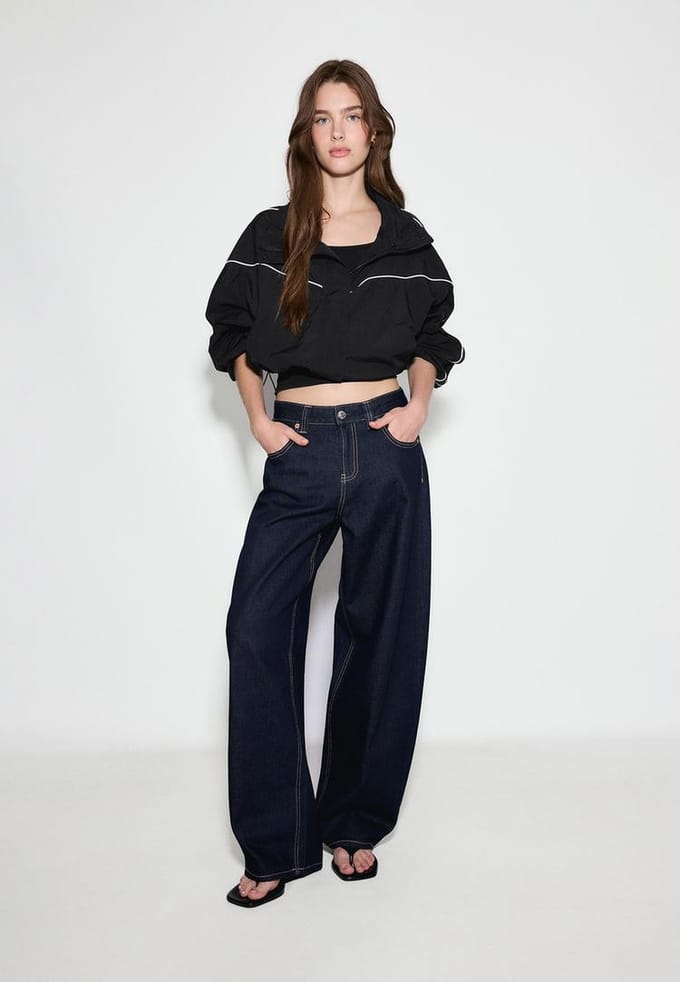 Stradivarius D80 Barrel fit jeans  VERBLEEKTE DENIM WASSING 36