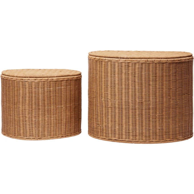 Ferm Living - Willora gevlochten opbergset van 2 - beige