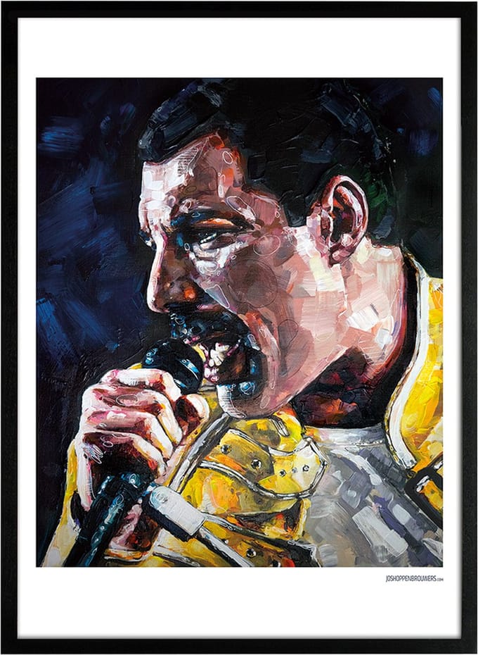 Freddie Mercury 04 print 51x71 cm *ingelijst & gesigneerd