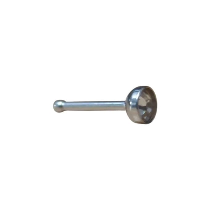 Piercing - Stalen neuspiercing met 2mm kristalsteentje - Transparant
