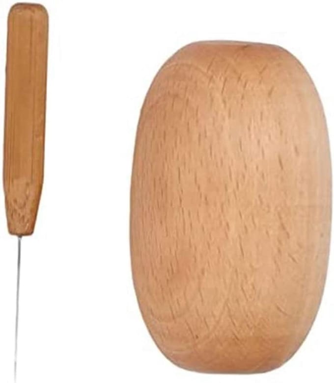 Houten Stopei - Naaihulpmiddel - Kleding Repareren - Ergonomisch Ontwerp - 10 cm - Natuurlijk Hout