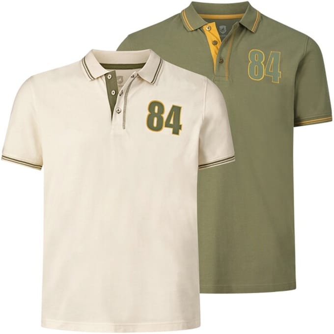 Jan Vanderstorm herren Poloshirts, Set Van 2 - 68/70 - wolwit - Plus Size