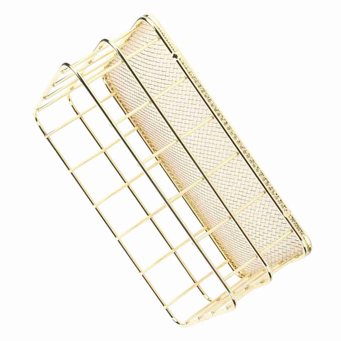 Gouden IJzeren Opbergmand Multifunctionele Draadgaas Desktop Opbergorganizer voor Thuis Type 2 beige