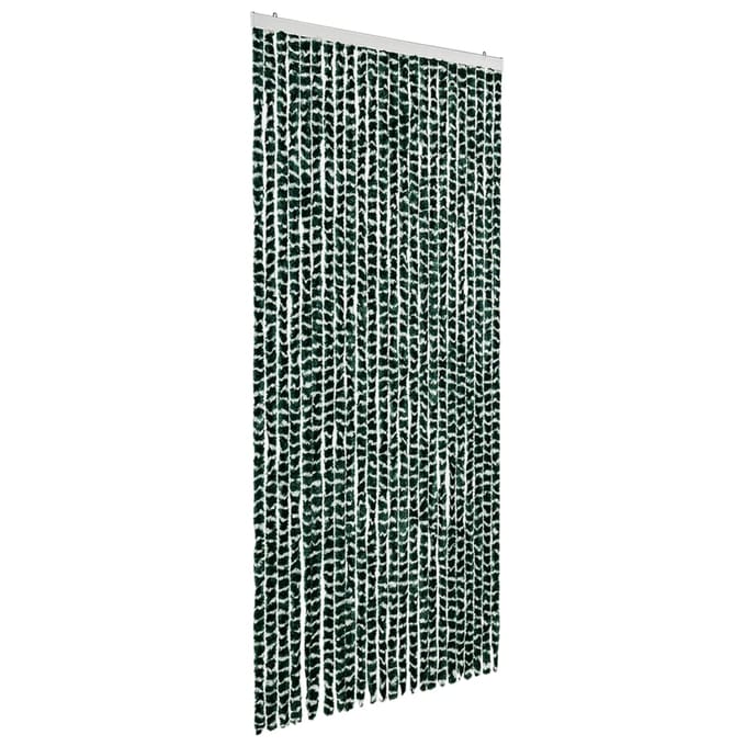 vidaXL - Vliegengordijn - 100x220 - cm - chenille - groen - en - wit