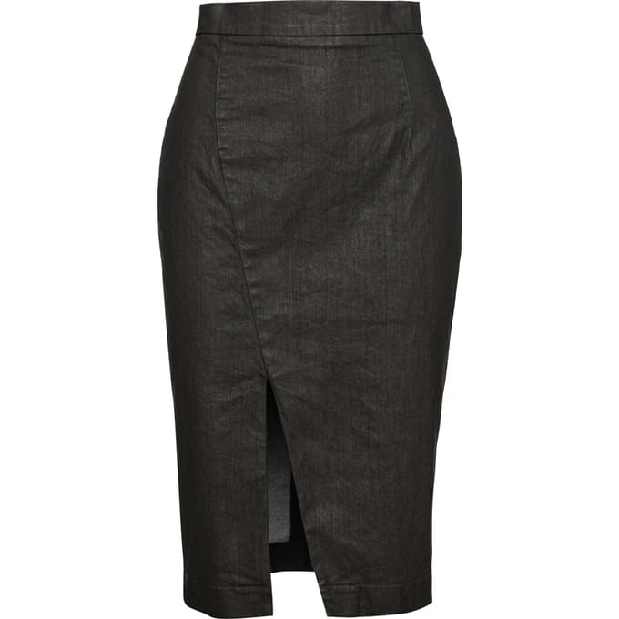 Stofgroene kokerrok van Conquista Fashion