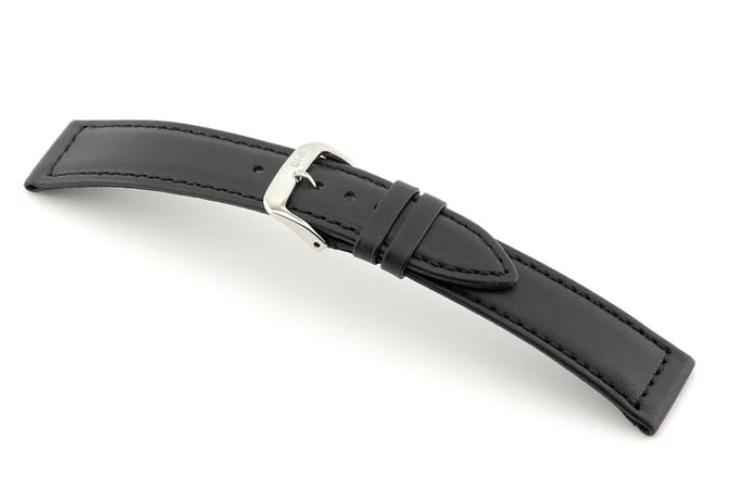 Lederband Laguna 20 mm zwart waterbestendig