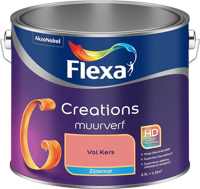Flexa - Creations Muurverf Zijdemat - Vol Kers - Mengverf - 2,5 L