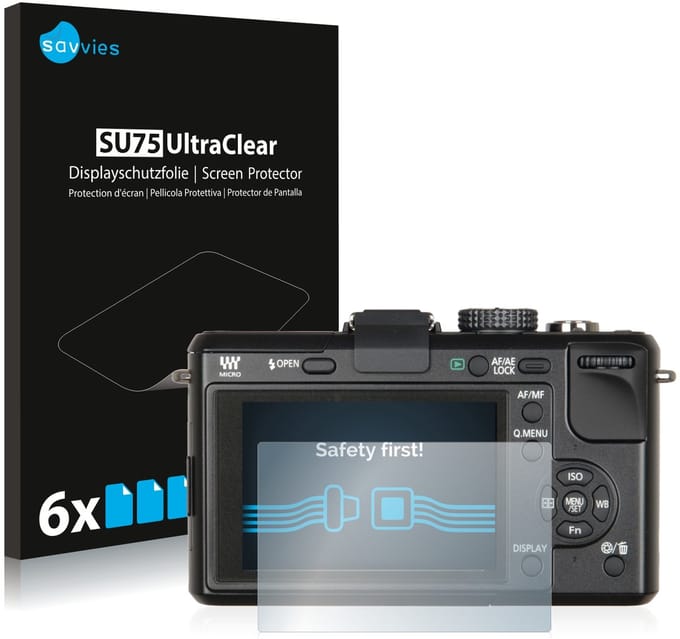 Savvies - Screenprotector voor Panasonic Lumix DMC-GF1 - Folie Beschermfolie transparant 6 Stuks