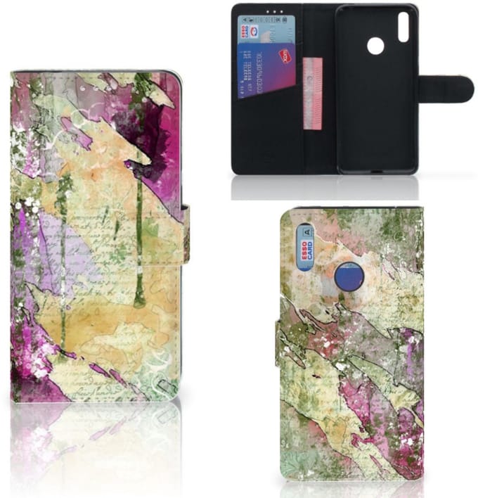 Book Case voor Hoesje Huawei Y7 (2019) Letter Painting