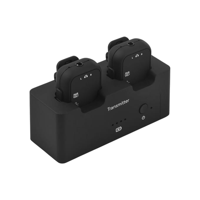 M-VAVE 2.4GHz Draadloos Oortelefoon Monitor Transmissiesysteem Oplaadbaar 1 Zender en 2 black