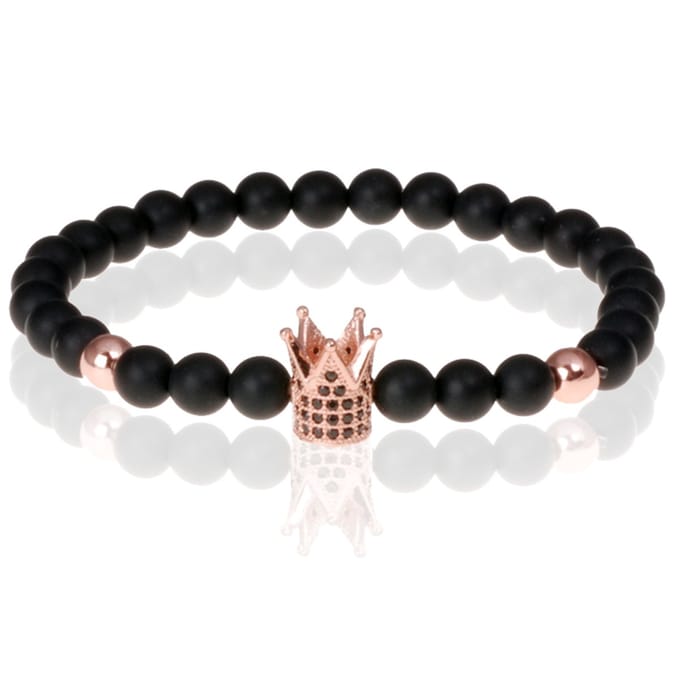 Memphis kralen armband Matte Agaat Crown Rose