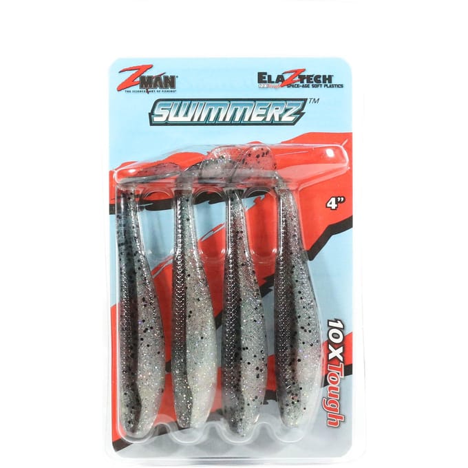 Zman Soft Lure SwimmerZ 4 Inch 4/Pack Bad Shad (6268) gray