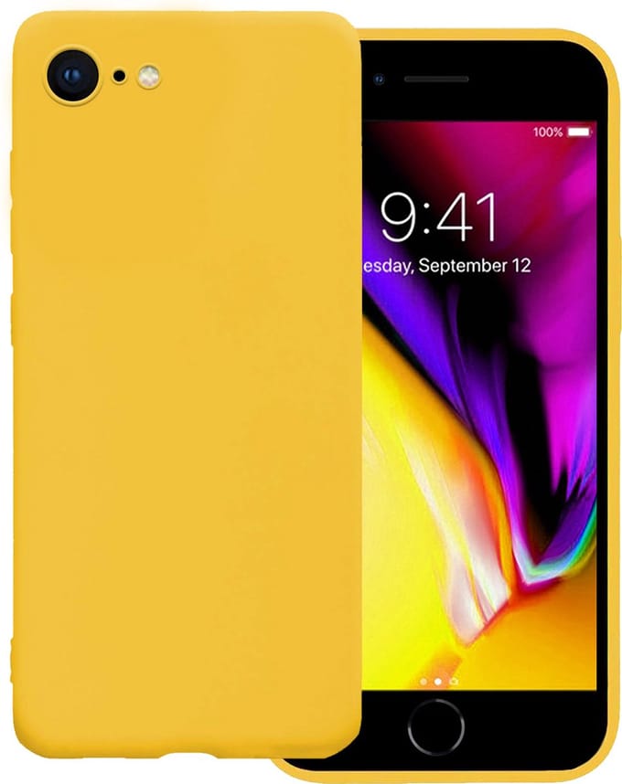 Hoes - Geschikt voor Apple iPhone 8 - Sterk & Shockproof - Hoesje Cover - Siliconen Case - Geel