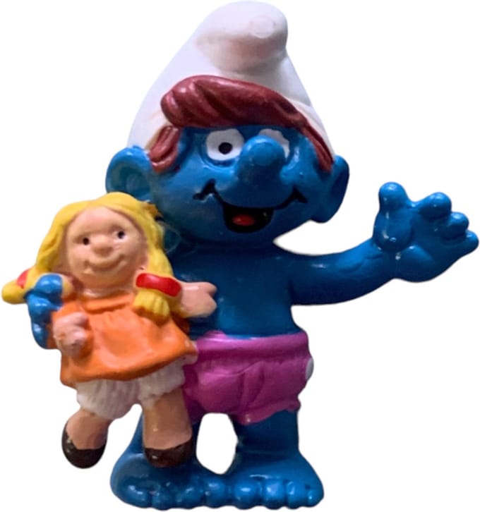 Smurfje Schleich met baby pop - kleuter - 20446 - 5 cm