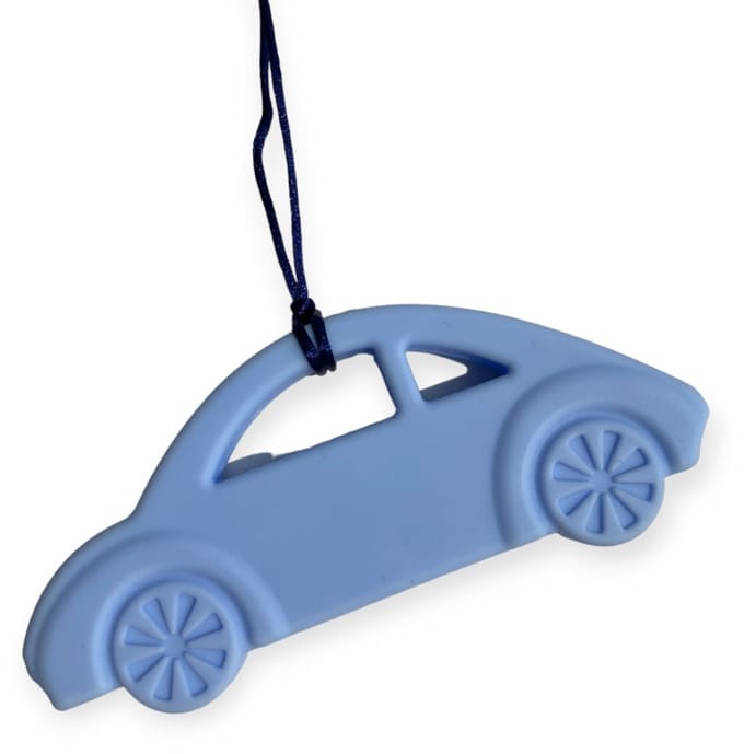 Bijtketting | Auto | Blauw | Zilver | Vanaf 3 jaar!
