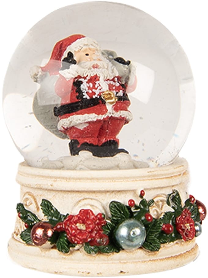 Clayre & Eef Sneeuwbol Ø 5x6 cm Beige Glas