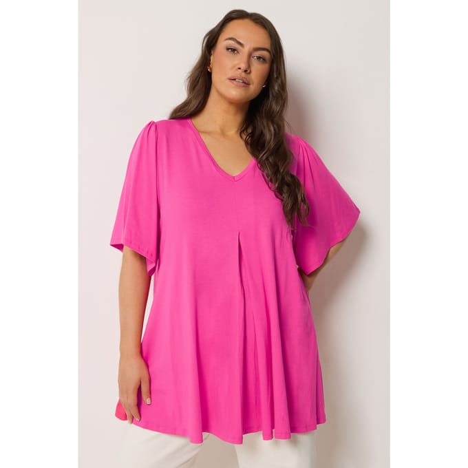 Yours Roze Geplooide Top Size 44