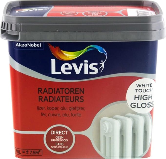 Levis Radiatoren Verf - Hoogglans - White Touch - 0.75L