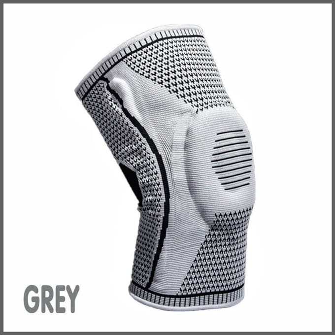 2-Pack Professionele Sport Siliconen Kniebrace Compressiemouw Grijs-XL