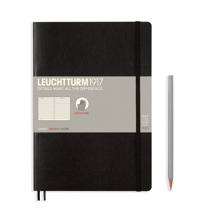 Leuchtturm 1917- Hardcover- B5- 18 x 25.5 cm- Notitieboek - Black- Lijn