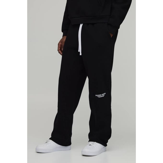Straight Fit Printed Jogger | Black | Size Small